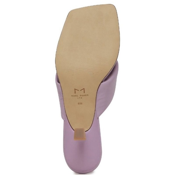 NEW Marc Fisher Cici Kitten Heel Square Toe Sandal Purple Lavender Leather 8.5 - Picture 4 of 4